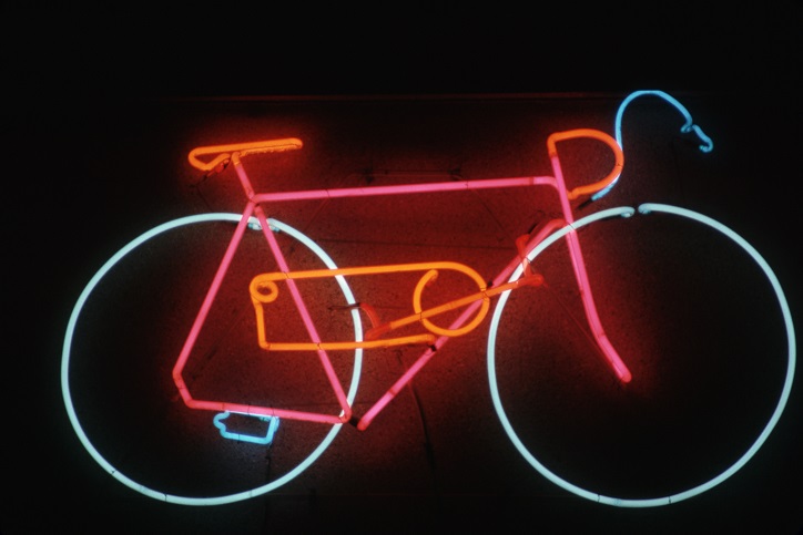 neon w kształcie roweru